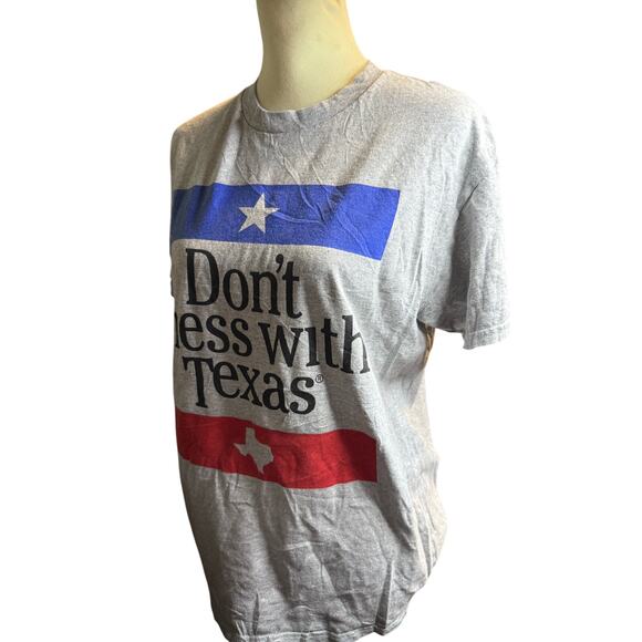 Don't Mess With Texas Vintage Graphic Tee, Gray, Texas Pride, Unisex Large - Picture 3 of 3